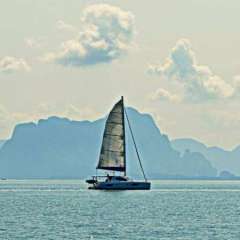 Sailing Scenery - Sailboat in Phang Nga Bay