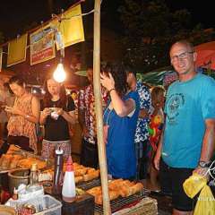 Tom enjoying Street food