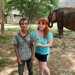 Elephant Nature Park - mahout with hand-carved sculpture