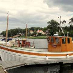 Åhus Gastis by the river and great boats, Skane