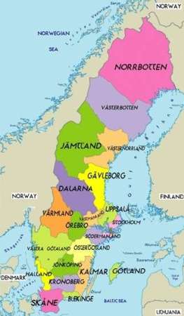Map of Sweden