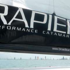 The onset of the Fastnet Race to Ireland, as seen from Rapier 550