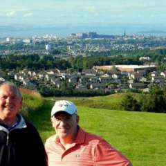 Fun golfers, John and Barry at Swanston Golf Club