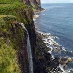 Kilt Rock coast waterfall