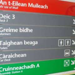 Gaelic signs on the ferry