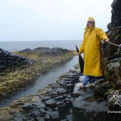 Staffa Island - Tom's not pregnant, he's keeping his backpack dry