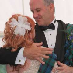 Dancing during the cocktail hour to the beautiful music of Acoustic Eidolon