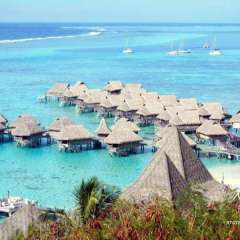 Sofitel Moorea Resort overwater bungalows from Toatea Lookouts