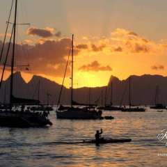 Sunset in Tahiti - Our last evening, a few hours before flying home