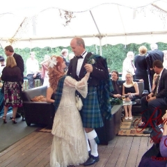 Dancing during the cocktail hour to the beautiful music of Acoustic Eidolon