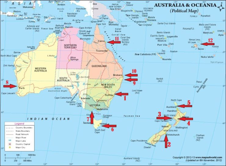 australia-ocenia-political-map-arrows-copyright-bignos